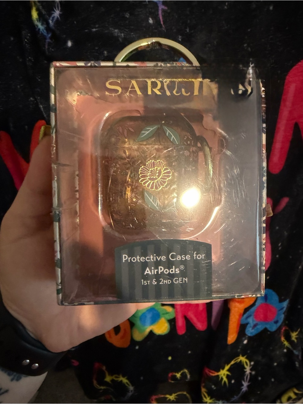 Gold Floral Protective Case for AirPods (1st & 2nd Gen)
